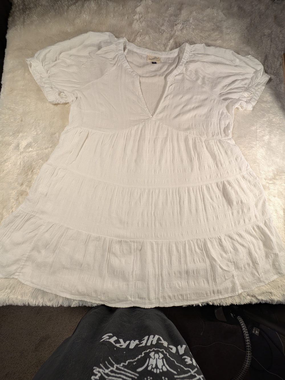 Universal Thread White Tiered V-Neck Midi Dress